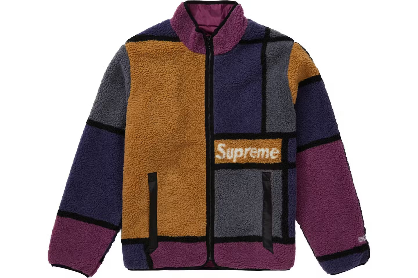 Supreme Reversible Colorblocked Fleece Jacket Purple